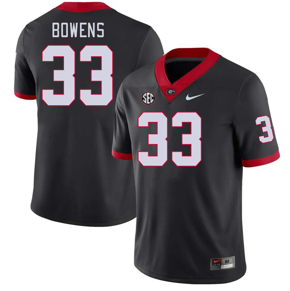 Men #33 Chauncey Bowens Georgia Bulldogs College Football Jerseys Stitched-Black